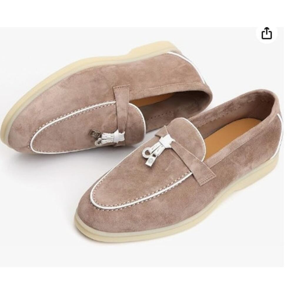 New XOBZJH Leather Suede Loafers Flats Slip-On Penny Loafers Dress Casual Office